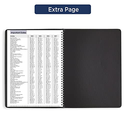 AT-A-GLANCE Planner 2024-2025 Academic, Weekly & Monthly, 8-1/4" X 11", Large, Monthly Tabs, Flexible Cover, Contemporary Lite, Black (7057XL05