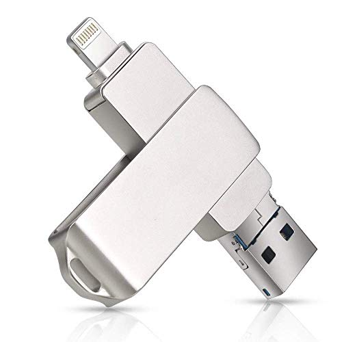 USB Flash Drive 256GB, LERROM Memory Stick External Storage Expansion 3 in 1 Encrypted OTG USB Drive USB Compatible for iPhone iPad iOS Android Laptop Computers