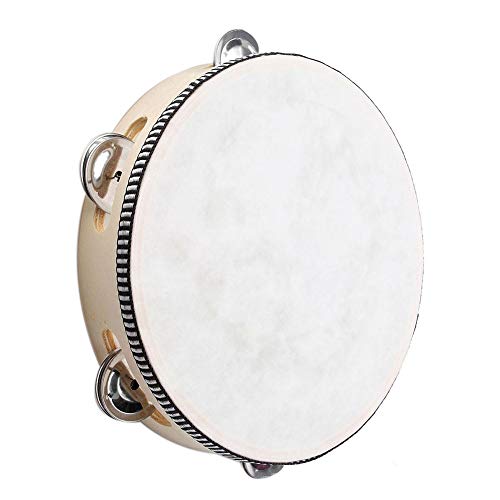 heaven2017 10 inches Faux Leather Hand Drum Tambourine Party Musical Percussion Instrument