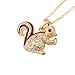 ESPYNY Cute Little Brown Tail Squirrel Necklace (Gold Plated)