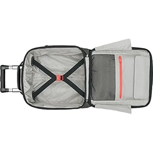 The interior main compartment and organizer compartment