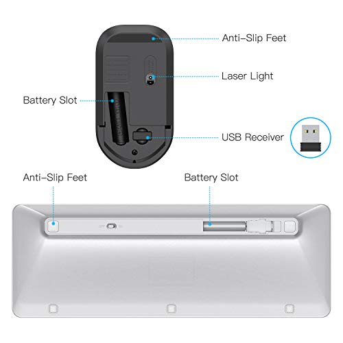 OMOTON Wireless Keyboard and Mouse Combo, Numeric Keypad/ Multimedia