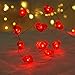 BOHON Valentine Day Decorations 10 ft 40 LEDs Red Heart Shaped Twinkle Fairy String Lights Battery Operated for Kids Bedroom Wedding Indoor Party Valentine's Day Mother's Day Decor with Remote