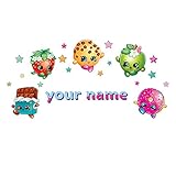 Oliver's Labels Personalized Shopkins Theme Kids Name Wall Decal