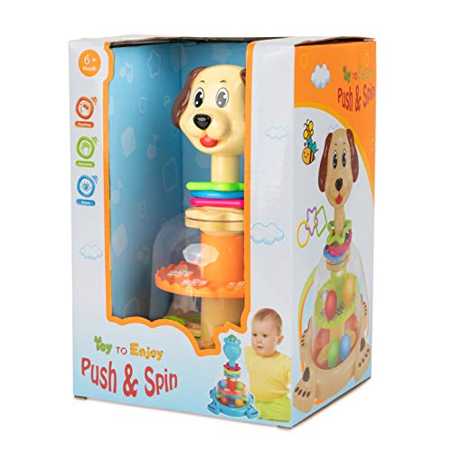 Toy To Enjoy Push & Spin Dog Toy - Easy Press Button Ideal for Fine Motor Skill Development and Learning Activity - Great for Infants Toddlers 12 Months and Up - Thumbnail 3