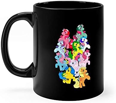 retro g1 my little pony 11oz Black Ceramic Horse Lover Tea Coffee Mug Funny and Inspirational Gifts for Equestrian Owner Men Women