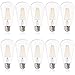 Sunco 10 Pack Edison Bulbs LED ST64, Clear Vintage Filament Waterproof Bulb, 800 LM, 8.5W (60W Equivalent), 3000K Warm White, E26 Medium Base, Decorative Dimmable UL