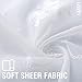 Lazzzy White French Door Curtains Rod Pocket Floral Embroidery Semi Sheer Curtains for Bedroom Living Room 72 inch Length with 1 Tieback