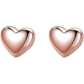 SLUYNZ Solid 925 Sterling Silver 8MM Fat Heart Earrings Studs for Women Teens Sweet Love Studs Earrings
