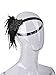 Vijiv Vintage Black Feather Silver 20s Headpiece 1920s Flapper Headband