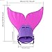 AUXFUN Adjustable Mermaid Swim Fin Diving Monofin Swimming Foot Flipper Mono Fin Swim Training for Kid Children (Pink Purple)