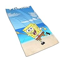 AEPWQDQW Microfiber Bath Towel Spongebob Beach Soft Hand Towels, Pool Towels and Gym Towels