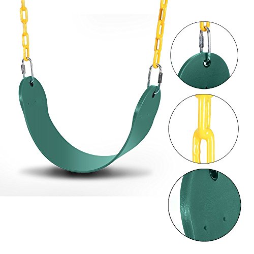 JGS Baby Swing Set Sets-Iron Chain Outdoor Playset-Backyard Playground Equipmentï¼ˆUS STOCKï¼‰ (Dark Green)