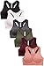 Sofra Women's 6 Pack of Seamless Padded Sports Bras-Perforated