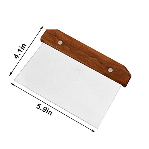 Bench Scraper with Wood Handle scraper scraper knife with Stainless steel long 5.1 in creative kitchen gadget for Cut dough, rice rolls etc.