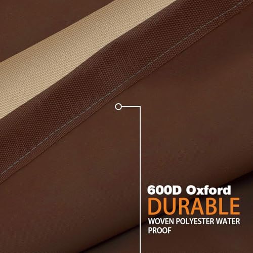 EASYBUYTECH Waterproof Patio Furniture Set Cover, 600D Lawn Patio Furniture Cover with Padded Handles, Patio/Outdoor Table Cover, Patio/Outdoor Dining Rectangular Table Chairs Cover,350x260x90cm