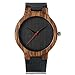 Creative Wood Watch Mens Analog Minimalist Genuine Leather Band Strap Bamboo Nature Wood Wrist Watch