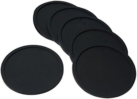 Premium Silicone Drink Coasters - 6 Pack - Great Grip And Easy To Clean - Protects Your Furniture - Spill Tray To Catch Condensation - For Coffee Cup, Wine Glass, Beer Bottle And All Other Beverages