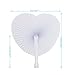 Cusfull 48 Pack White Folding Paper Fans Handheld Paper Fans for Wedding/Party/Party Favours (Heart Shape)