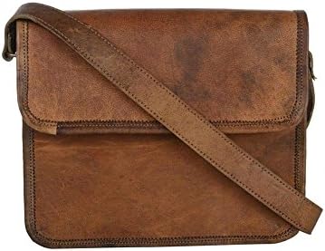 CraftShades Adults Leather Messenger Satchel One Size Brown