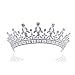 Tinksky Wedding Tiara Rhinestone Decorated Bride Tiara Hair Barrettes Hairband Hair Clip Hair Loop (Silver)