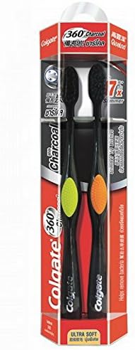 Colgate 360 Charcoal Ultra Soft Toothbrushes Pack of 2