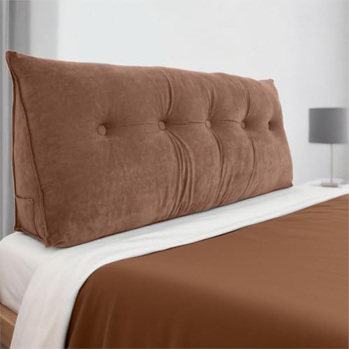 FAHKNS Wedge Pillow Headboard Queen, Removable Bed Wedge Pillow, Triangle Headb…