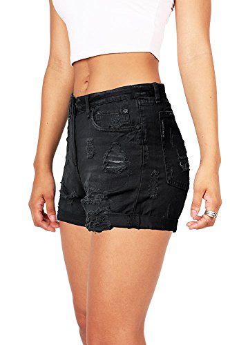 Trendy Black Denim Shorts - Distressed Denim Shorts - Black Jean Shorts - $33 | Tobi US