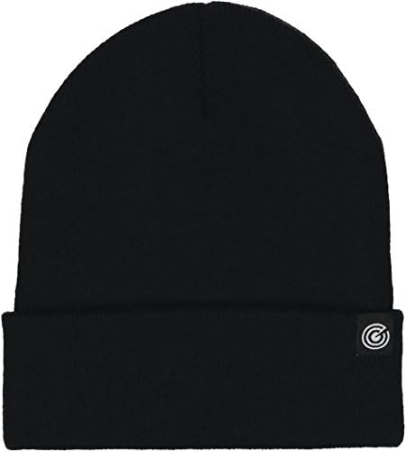 Cuffed Beanie - Warm Daily Beanie Hat with Foldover Cuff - Stylish Winter Colors,Black,One Size