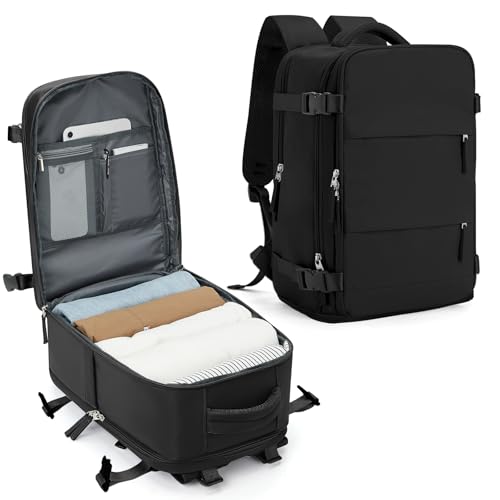 SZLX Vacuum Backpack with Pump Carry-on Luggage 40x30x20 Ryanair Vueling Wizzair Easyjet Backpack Travel Cabin Airplane 40x20x25 Ryanair Women Waterproof Carrying Backpack for Laptop Computer