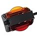 Partsam LED Trailer Fender Lights, Dual Face LED Marker Clearance Lights Assembly, Pre-wired dual light, Amber and Red, fender-mount bracket, Left Part(2Pack)