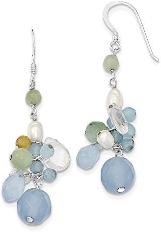 Sterling Silver Blue Lace Agate/Opalite Crystal/Amazonite/FW Cultured Pearl
