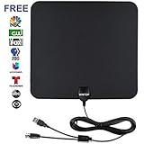 HDTV An-tenna,50 Miles Range Amplified Digtial Indoor TV An-tenna with New Version Amplifier for High Reception and 13.2ft Coaxial cable