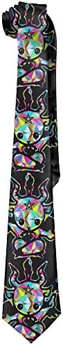 Men Funny Geometry Satanic Goat Baphomet Classic Fashion Wide Business Silk Neck Neckties