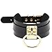 Black Choker Necklace Classic Punk Goth Choker Gothic PU Leather O-Ring Choker Metal for Girls Women Gold Color
