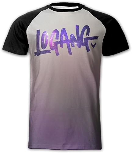 HuaNaYinHai Men's Galaxy Logan Paul Signature Raglan Short Sleeve Tee Shirt Baseball Jersey