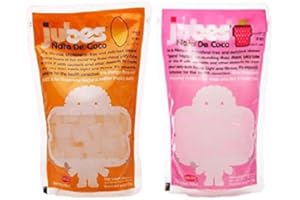 WONG COCO Jubes Combo Pack: 1 Nata De Coco Strawberry & 1 Nata De Coco Mango 12.7oz