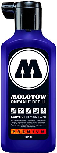 Molotow ONE4ALL Acrylic Paint Refill, For Molotow ONE4ALL Paint Marker, Violet Dark, 180ml Bottle, 1 Each (692.043)