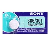 Sony 386 / 301 (SR43/W/SW) 1.55V Silver Oxide 0%Hg Mercury Free Watch Battery (2 Batteries)