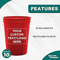 Custom Disposable Plastic Cups 12 oz. Set of