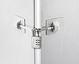 Refrigerator Door Lock with Combination Padlock - White (Silver Combination Lock)