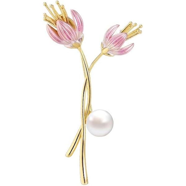 Elegant Enamel Tulip Flower Brooch Pins, AILUOR Togo