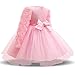 NNJXD Girl Long Sleeves Lace 3D Flower Tutu Holiday Princess Dresses Size (70) 0-6 Months Pink