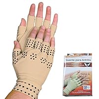 Jaxbo Fingerless Arthritis Gloves - Arthritis Pain Relief Support Glove with Magnetic Therapy for Finger Joint (Skin Color)