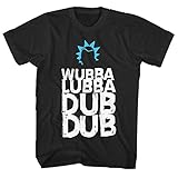 Rick and Morty Wubba Lubba Dub Dub Black T Shirt Rick Sanchez (X-Large)