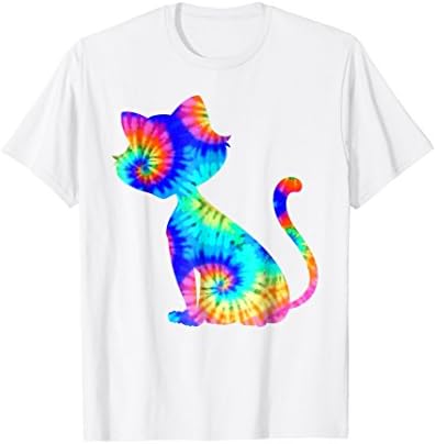 Tie Dye Cat Shirt | Colorful Tye Dye Kitten T-Shirt