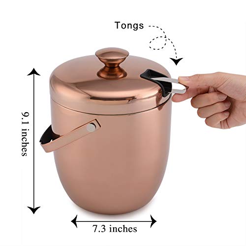 6 Bucket+Stainless+Insulated+Buckets+Tongs+3L