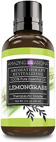 Amazing Aroma Lemongrass Essential Oil 2 Oz. Bottle 100% Pure, Undiluted Therapeutic Grade Oils Ideal for Aromatherapy Revitalizing Great Quality Great Value!