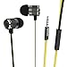 AOFU Headphones,Wired 3.5MM In-ear Noise-isolating Headphones|Earbuds|Earphones with Mic & Volume Control for for iPhone, iPod, iPad, Galaxy, Nokia, HTC, Nexus, BlackBerry,Black+Yellow