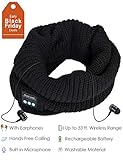 Bluetooth Scarf, Built-in Mic & Speaker Winter Scarf for Men,Women,Dual Layered Knitted Music Scarf, Fit Outdoor Sports, 2018 Unisex Fashin,Unique for Men Women (Black)